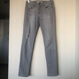 else Light Grey Destroyed Skinny Jeans 27